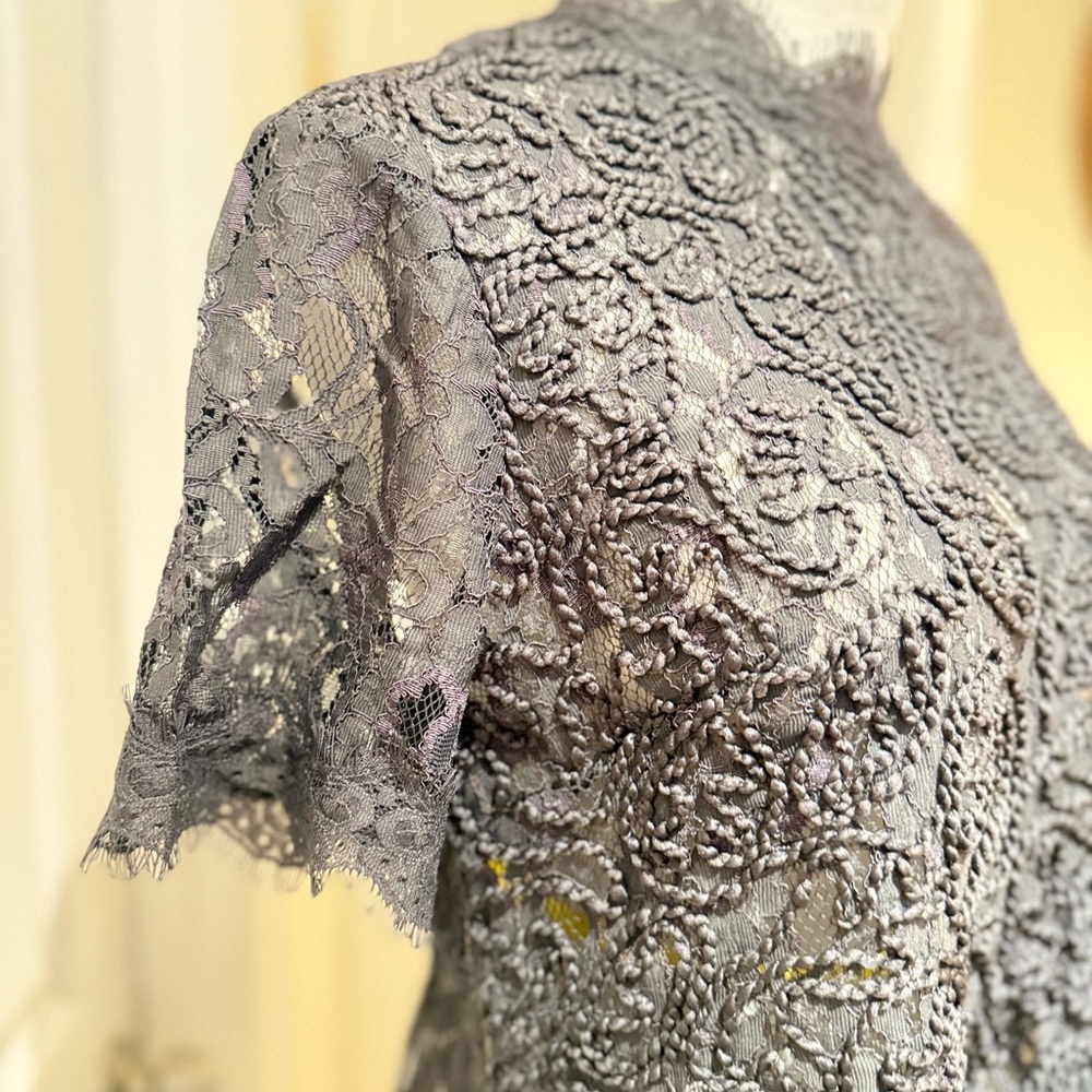 Anne Klein Charcoal Lace Blouse